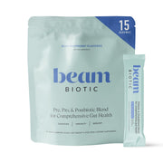 BEAM vista frontal del empaque mostrando la marca y beneficios