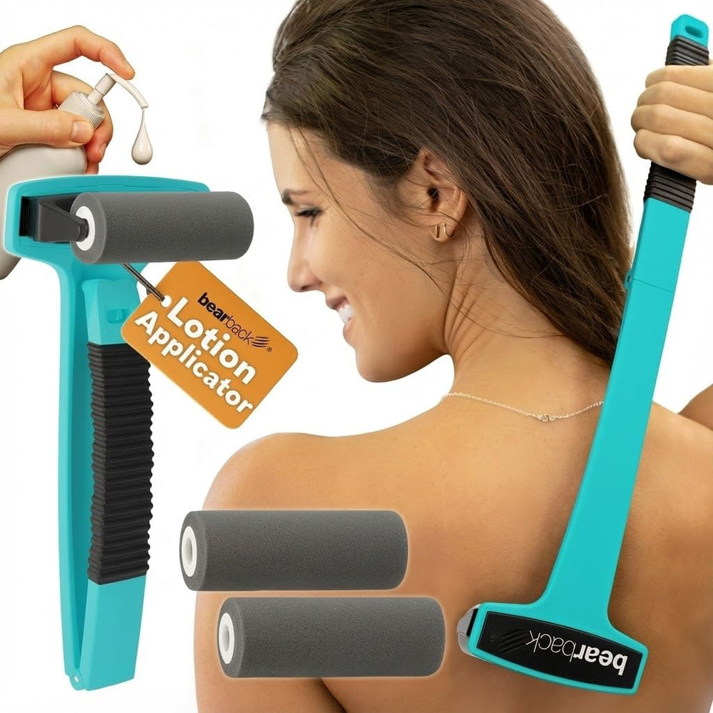 bearback vista frontal del aplicador mostrando diseño premium y beneficio de ergonomía