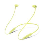 Beats flex front view in yuzu yellow showing earbud housings and neck cable benefit quick access