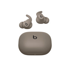 Beats Powerbeats Fit frontal en Gravel Gray mostrando diseño y ajuste seguro
