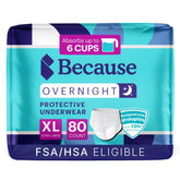 Because front packaging of XLarge 80 count showing quantity and night protection