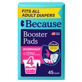 Because overnight booster front packaging showing 45 count and benefits