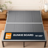 BedBro front view of grey king bunkie board showing slim profile and neat finish