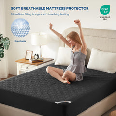 BEDLORE falda elástica 360°, ajuste seguro para colchones hasta 18 pulgadas