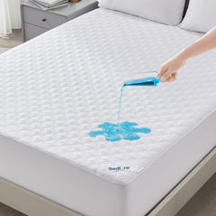 BEDLORE vista frontal del protector empacado, protección lista