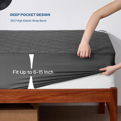 BEDLORE protector en cama por la noche mostrando comodidad silenciosa y aspecto natural