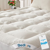 BEDLORE vista frontal del topper full mostrando acolchado y borde, mayor confort