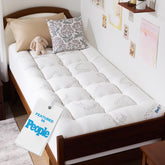 BEDLORE topper Twin XL frontal mostrando acabado suave y ajuste
