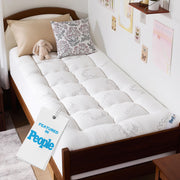 BEDLORE topper Twin XL frontal mostrando acabado suave y ajuste
