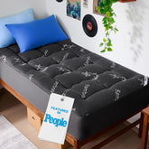 BEDLORE vista frontal del topper Twin XL mostrando ajuste y acabado suave