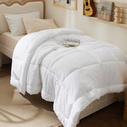 Bedsure vista frontal del edredón en talla Twin mostrando acabado y color blanco