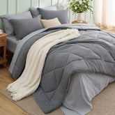 Bedsure front packaging showing full seven-piece set and easy setup benefit