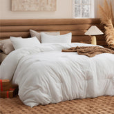 Bedsure front packaging showing oversized king comforter and pillowcases, easy styling