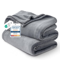 Bedsure manta frontal king size gris mostrando cobertura amplia y confort