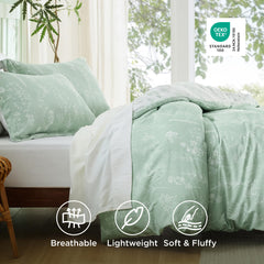 Bedsure edredón en cama vestido en dormitorio, crea ambiente acogedor
