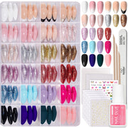 Beetles Gel Polish vista frontal del kit completo mostrando 24 colores y accesorios para manicura