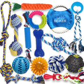 Beiker pack frontal con 15 juguetes para cachorros, variedad para dentición y juego