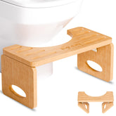 Beinilai taburete frontal de bambú, diseño elegante y ahorro espacio