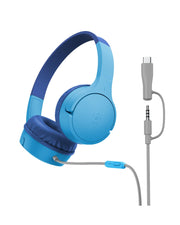 Belkin SoundForm Mini front view showing design and kid-friendly fit