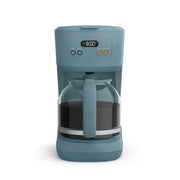 BELLA front view of coffee maker showing carafe and design for countertop convenience