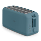 BELLA slim toaster front in Surf showing compact profile and modern finish for space-saving
