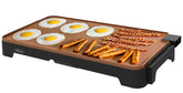 BELLA front view showing copper black griddle and large cooking surface for quick meals