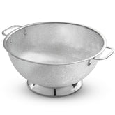 Bellemain colander front view showing polished stainless finish and capacity