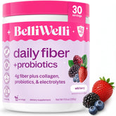 Belli Welli frente del envase con sabor Wild Berry, presentación clara y beneficios visibles