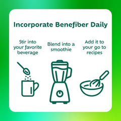Benefiber disolviéndose en agua clara, Benefiber facilita añadir fibra sin sabor