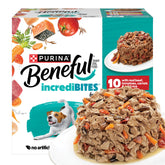 Beneful lata frente mostrando diseño y tamaño práctico para razas pequeñas