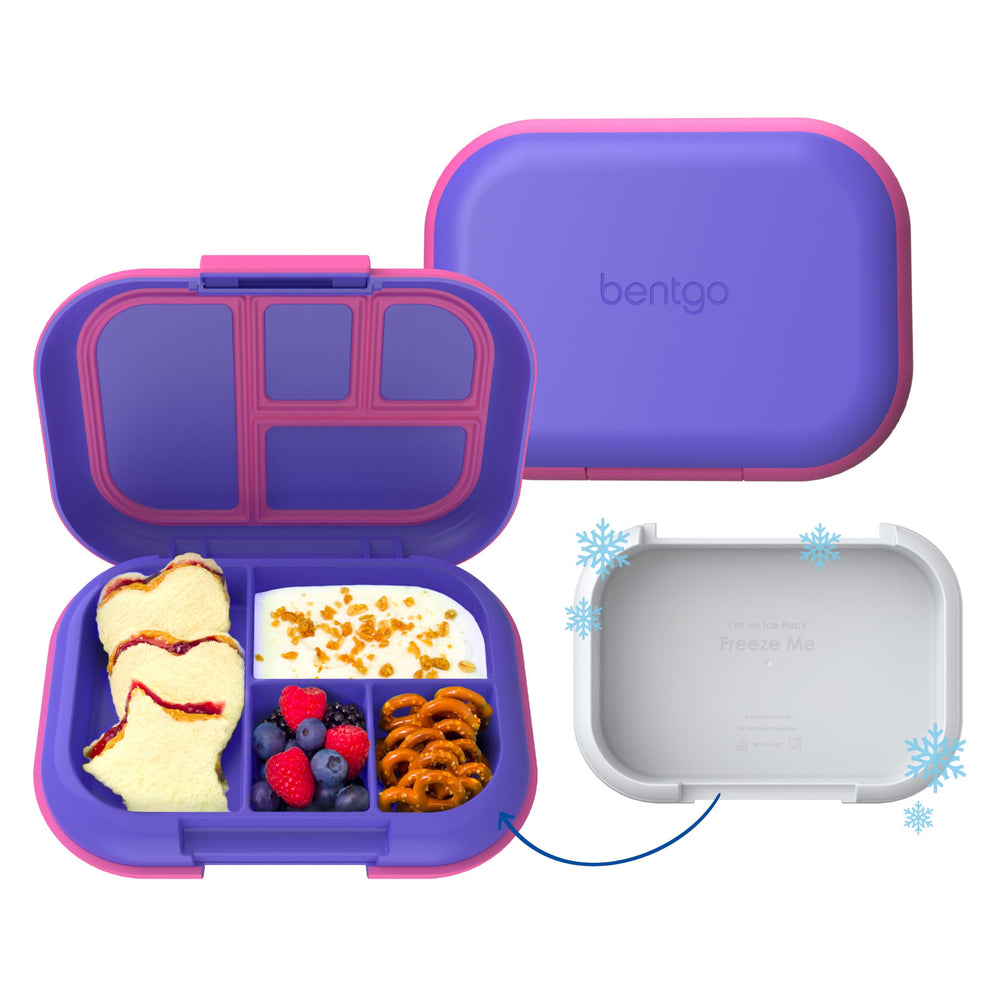 Bentgo front view showing compact leakproof lunchbox and secure latch benefit