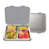 Bentgo stainless lunch box front view showing durable construction and secure seal