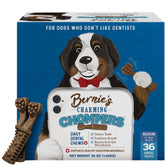 Bernie's front packaging showing 36-count dental chews and product benefits