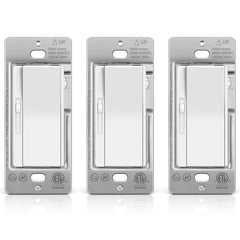 BESTTEN frente del interruptor dimmer mostrando diseño blanco y silenciador