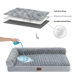 BFPETHOME perro senior durmiendo cómodo en cama con respaldo