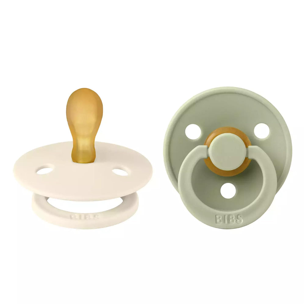 BIBS chupete frontal Sage e Ivory mostrando diseño clásico y calma