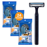 BIC Comfort 3 frontal del paquete mostrando las 24 rasuradoras y conveniencia