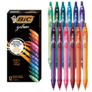 BIC Gelocity frontal del paquete mostrando los 12 colores y beneficio organización