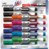 BIC Intensity vista frontal del empaque con 12 colores, utilidad para organización