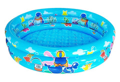 Big Summer front view of 3 rings pool showing blue color and dimensions for easy setup