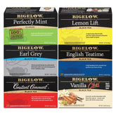 Bigelow Tea frente del envase mostrando variedad y frescura