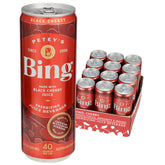 Bing front can showing cherry artwork and branding, appeals with real juice taste