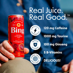 Bing nutrition label closeup showing calories and caffeine information for clarity
