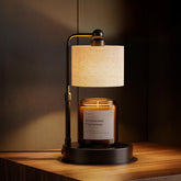 Bingyouth front view of lamp showing elegant flaxen shade and stable base, enhances décor