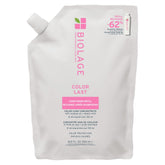 Biolage frasco frontal mostrando sello para color y brillo