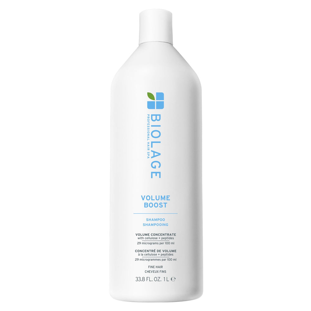 Biolage botella frontal Volume Boost muestra volumen de raíz