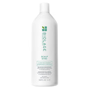 Biolage bote frontal Scalp Sync 33.8 fl oz mostrando diseño y beneficio purificante