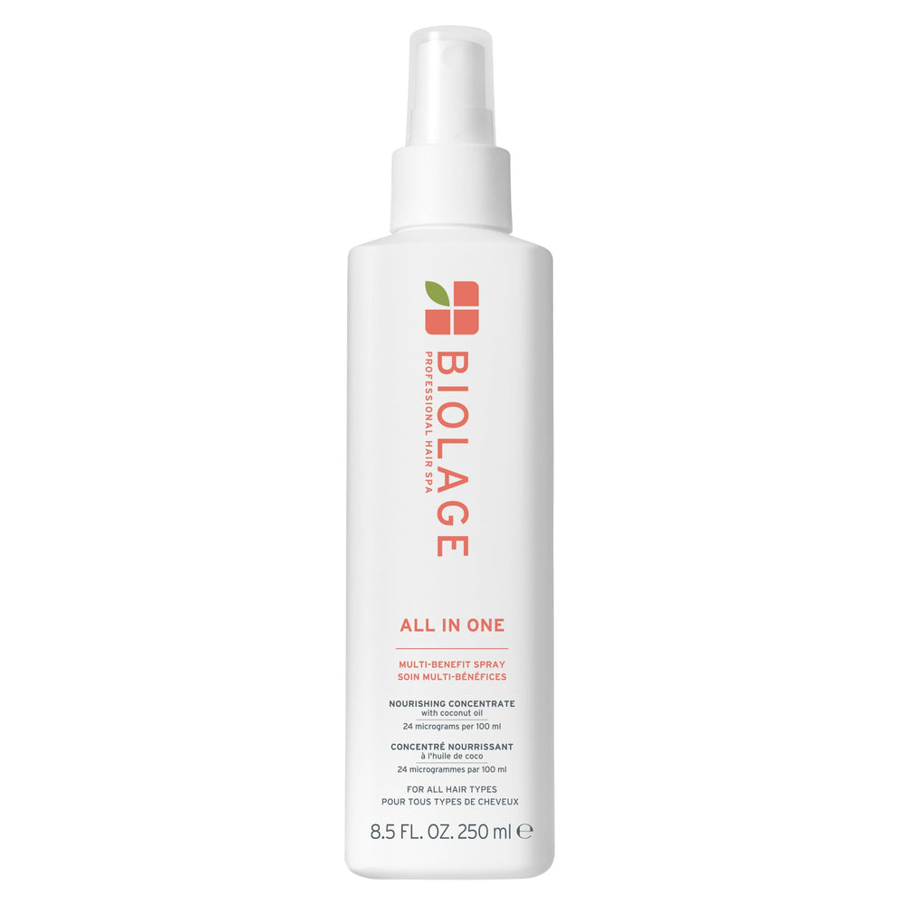 Biolage envase frontal mostrando el spray y beneficios de uso