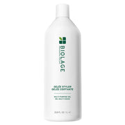 Biolage frasco frontal mostrando etiqueta y beneficio de fijación media