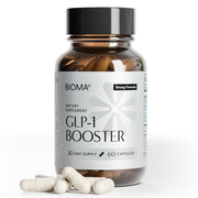 BIOMA bottle front packaging showing supplement benefits and 60 capsules